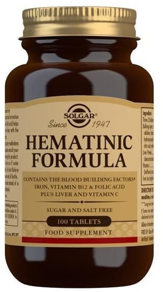 

Solgar Hematinic Formula Солгар Поддержка функций крови 100 таблеток