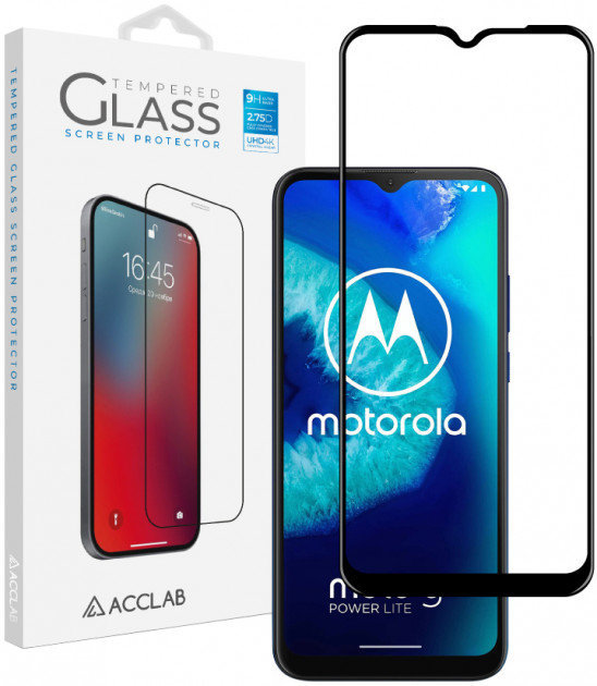 

Acclab Tempered Glass Full Glue Black for Motorola G9 Play