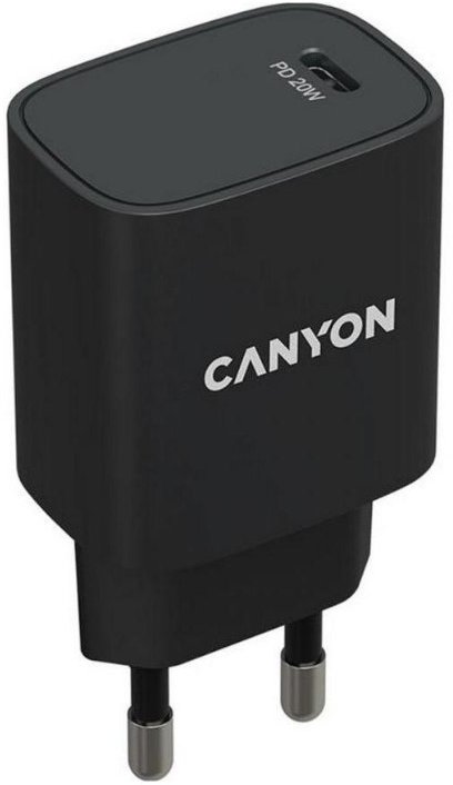 Акція на Canyon Wall Charger USB-C H-20-02 20W Black (CNE-CHA20B02) від Stylus