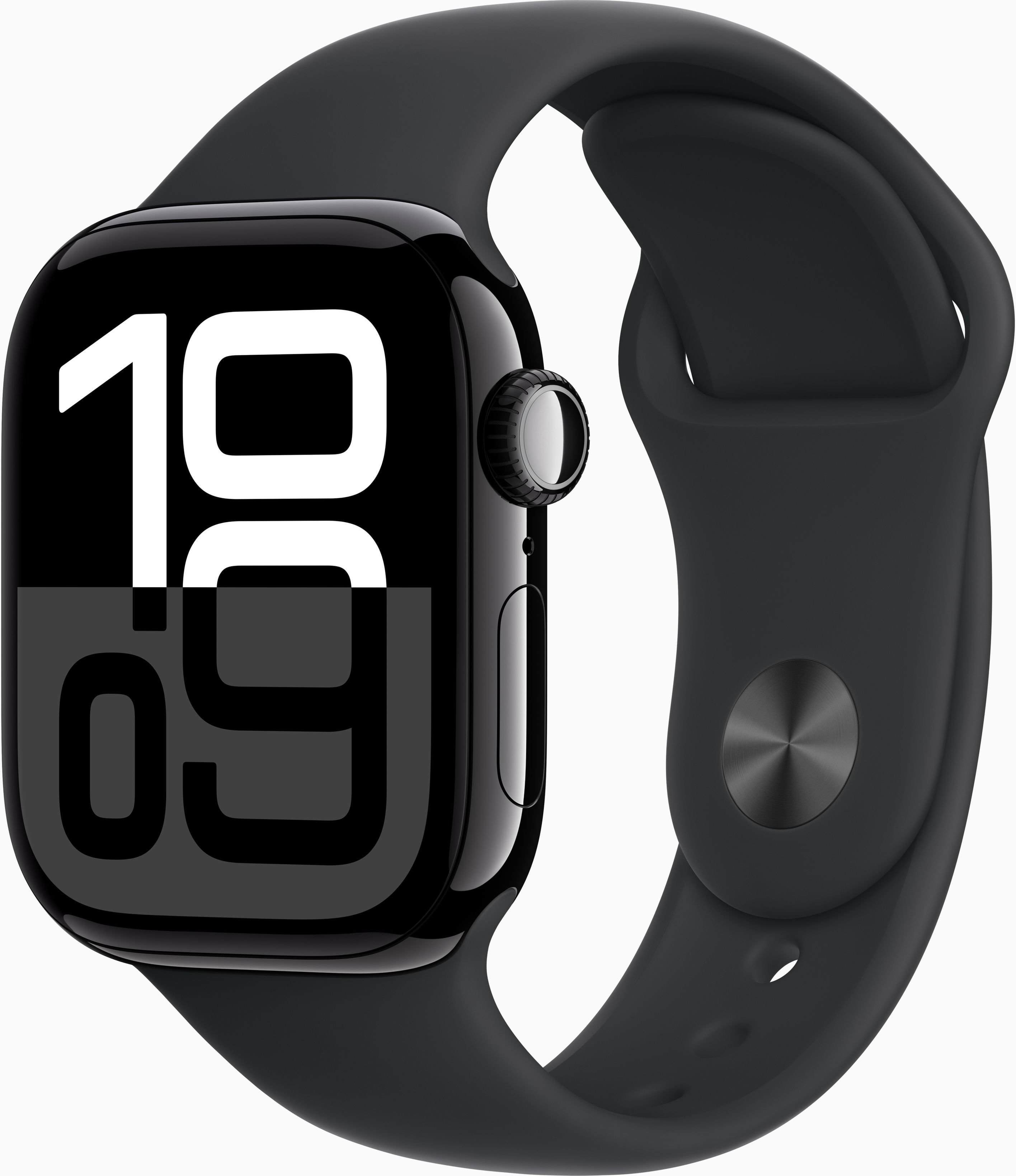 Акція на Apple Watch Series 10 42mm Gps Jet Black Aluminum Case with Black Sport Band - M/L (MWWF3) від Stylus