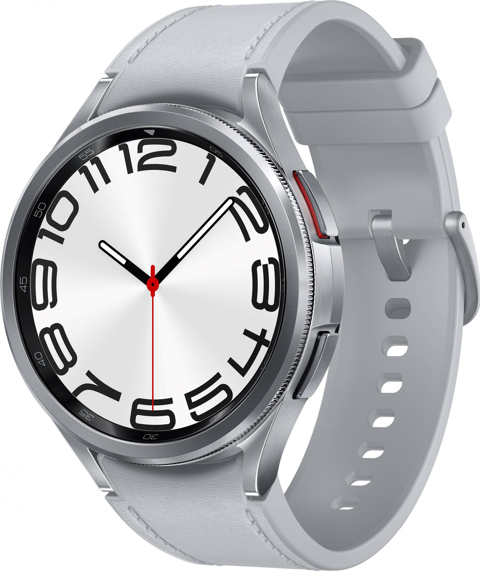 Акція на Samsung Galaxy Watch 6 Classic 47mm Silver з Hybrid Eco-Leather Silver Band (SM-R960NZSA) (UA) від Y.UA