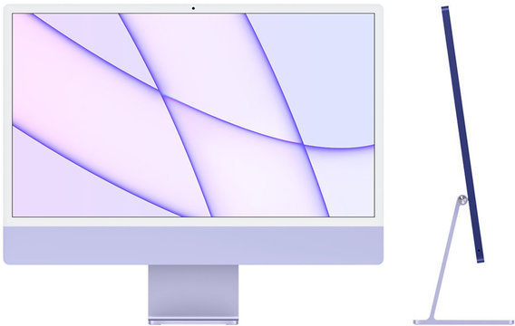 Акція на Apple iMac M1 24" 512GB 8GPU Purple Custom (Z131000LU) 2021 від Stylus