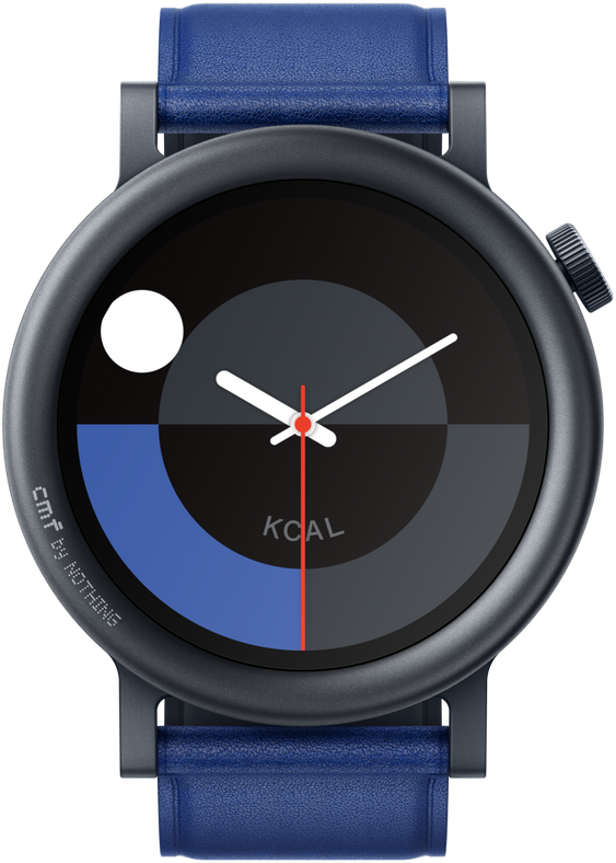 Акція на Cmf by Nothing Watch Pro 2 Dark Grey Curved Bezel with Blue Leather Strap від Y.UA