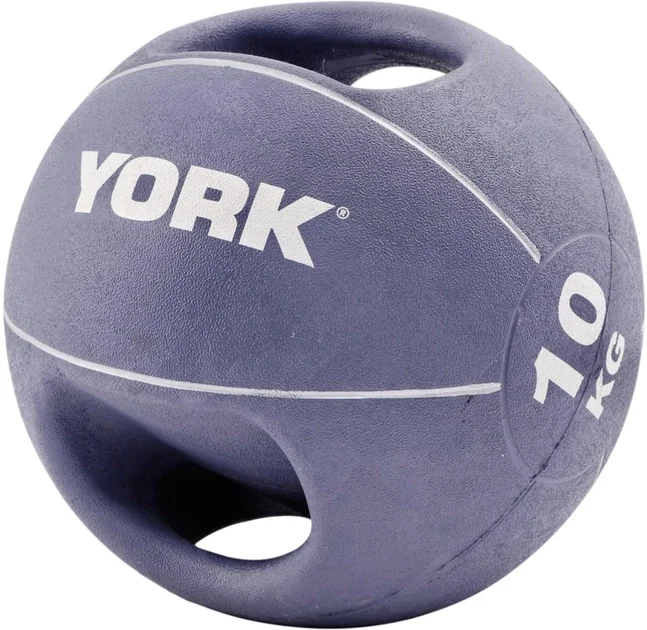 Акція на York Fitness медбол с двумя ручками 10 кг фиолетовый (20014961807367) від Stylus