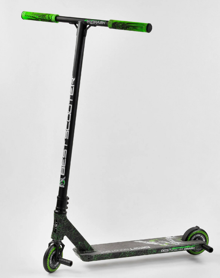 

Самокат трюковый Best Scooter "CRASH" HIC-система, ПЕГИ, алюминиевый диск и дека Black/Green (102313)