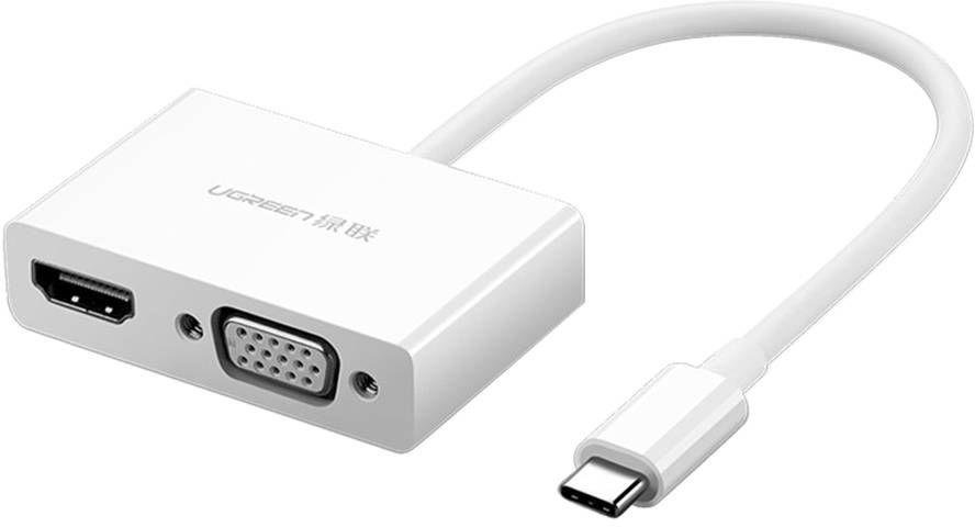 Акція на Ugreen Adapter MM123 USB-C to HDMI+VGA White (30843) від Y.UA