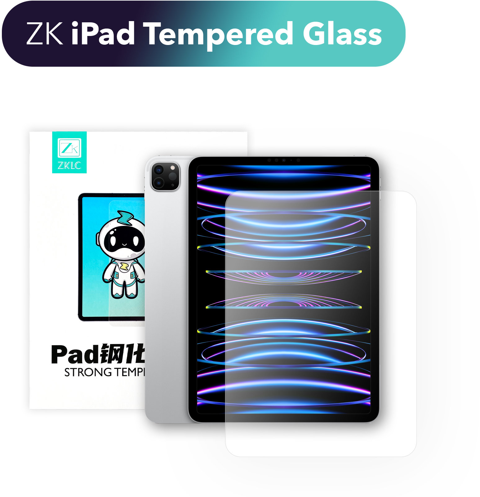 

Zk Premium Tempered Glass for iPad Air 2020/iPad Air 2022/iPad Pro 11" (2018-2022)