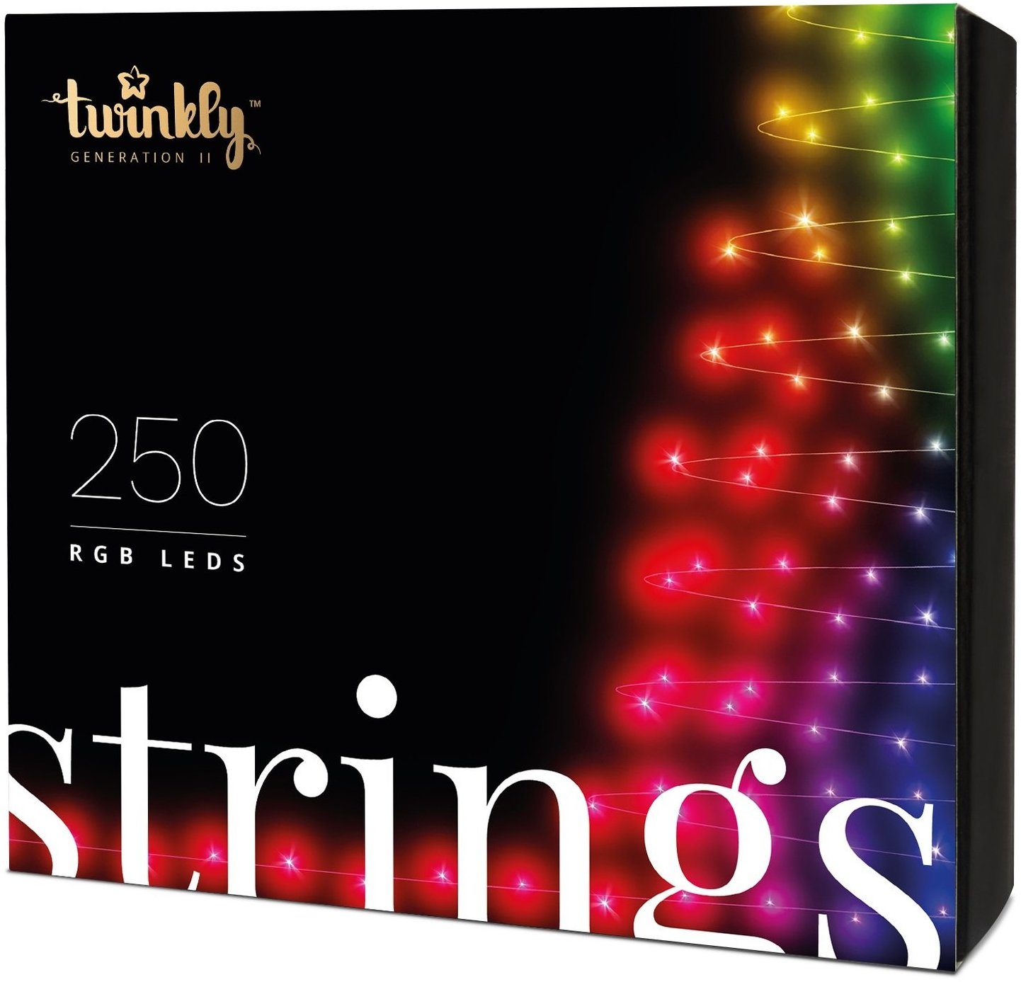 Акція на Smart Led Гирлянда Twinkly Strings Rgb 250_ BT+WiFi_ Gen II_ IP44 кабель черный від Stylus