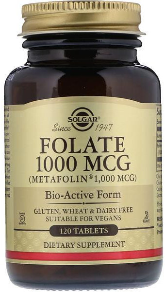 

Solgar Folate Солгар Фолат, метафолін тисячі mcg 120 таблеток