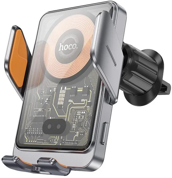 Акція на Hoco Car Holder Air Vent Wireless Charger HW7 15W Metal Gray від Stylus