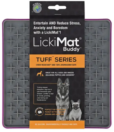 Акція на Коврик для медленного кормления собак LickiMat Dog Buddy Tuff Purple (9349785005192) від Stylus