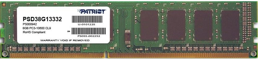 

Patriot DDR3 8Gb 1333MHz Signature Line (PSD38G13332)