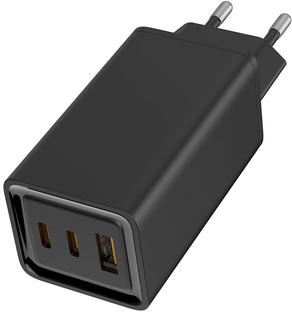 Акція на ColorWay Wall Charger USB+2xUSB-C 65W GaN3 Pro Black (CW-CHS039PD-BK) від Stylus