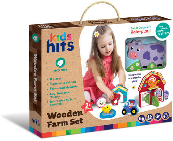 Акція на Деревянная игрушка Kids Hits Деревянная ферма (KH20/008) від Stylus