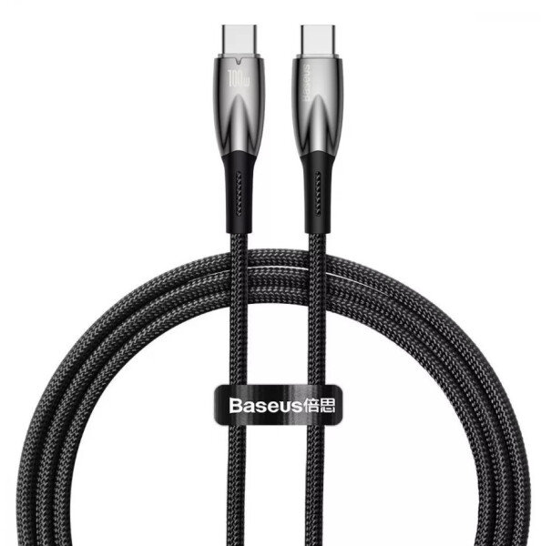 Акція на Baseus Cable USB-C to USB-C Glimmer Series Fast Charging 100W 2m Black (CADH000801) від Stylus