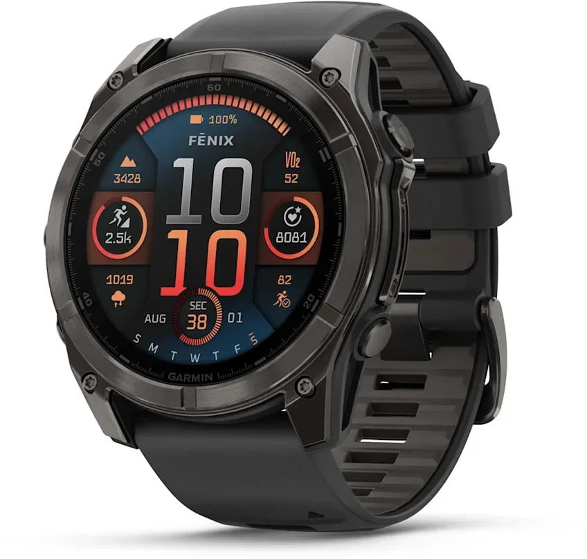 Акція на Garmin Fenix 8 Amoled 51mm Sapphire Carbon Grey Dlc with Black/Pebble Grey Silicone Band (010-02905-21) від Stylus