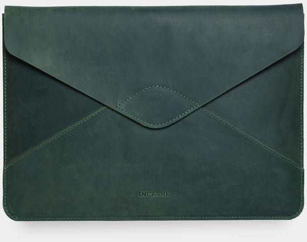 Акція на Incarne Handmade Leather Cover Magnetic Message Green для MacBook Pro 13" M2 I M1 від Y.UA