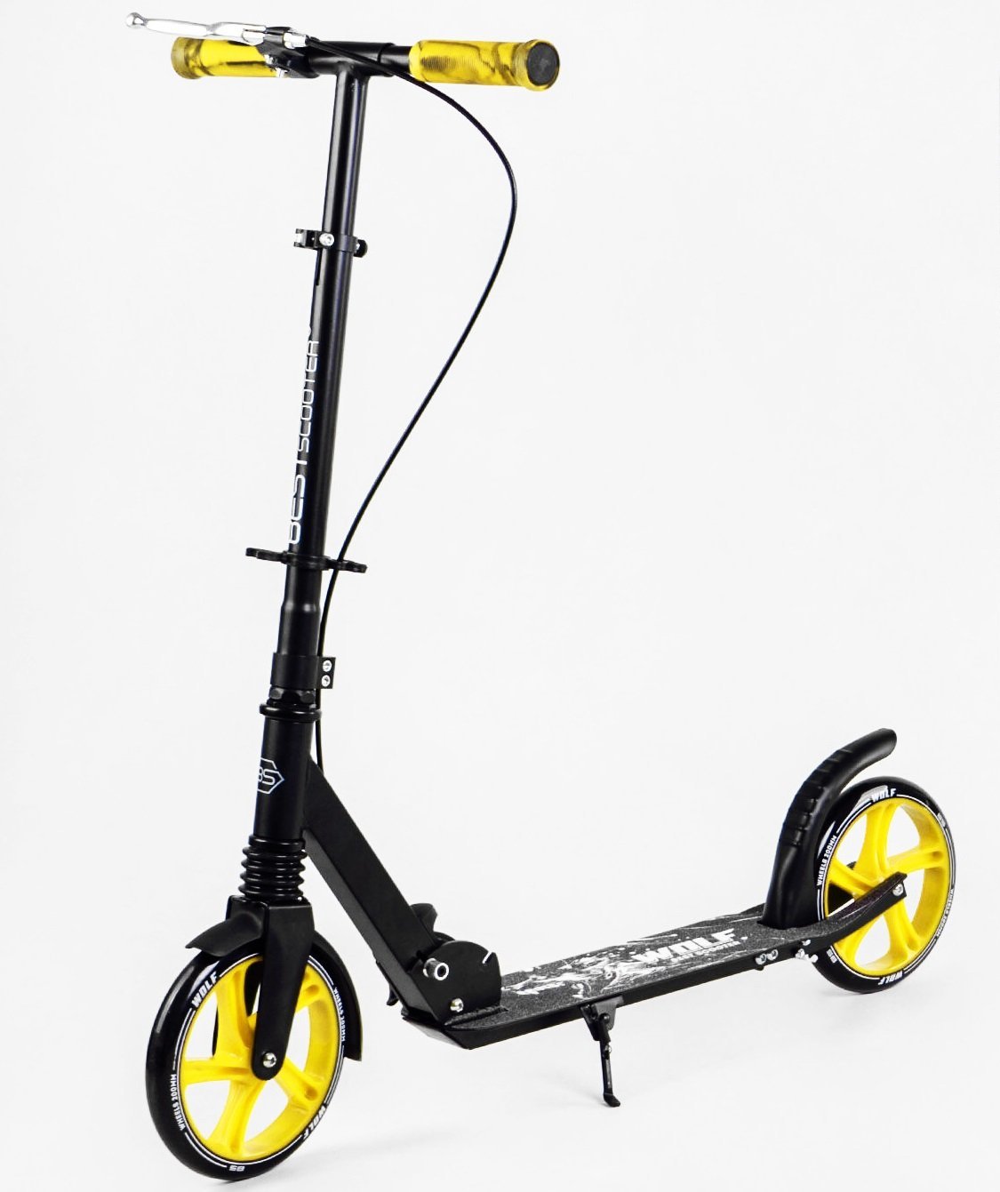 

Двухколесный самокат Best Scooter Wolf Black and yellow (114195)