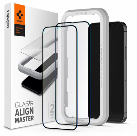 

Spigen Tempered Glass Protector Glas.tR Ez Alm Fc 2 Pack Black (AGL01812) for iPhone 12 mini