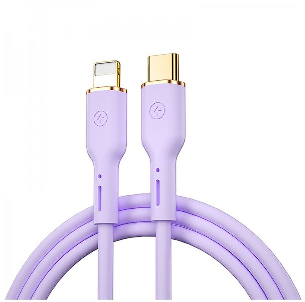 Акція на Wiwu Cable USB-C to Lightning YQ01 Vigor Series 1.2m Purple від Stylus