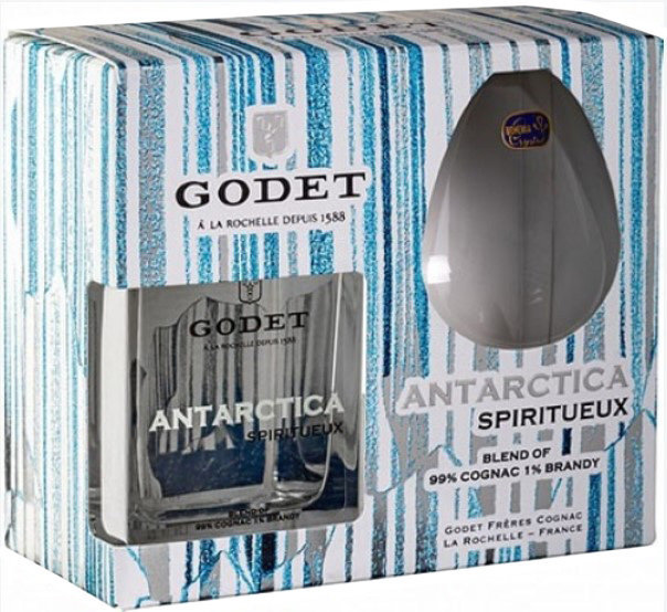 Акція на Коньяк Godet Antarctica Icy White, с бокалом в подарочной упаковке, 40% 0.5л (AS8000019771533) від Stylus