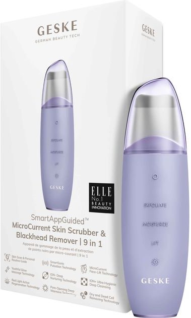 Акція на Микротоковый скрабер для кожи Geske MicroCurrent Skin Scrubber & Blackhead Remover 9 в 1 Purple (GK000044PL01) від Stylus