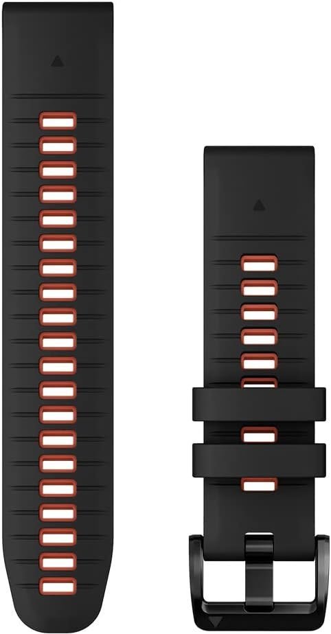 

Garmin QuickFit 22 Watch Bands Black/Flame Red Silicone (010-13280-06)