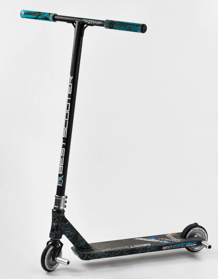 

Самокат трюковый Best Scooter "CRASH" HIC-система, ПЕГИ, алюминиевый диск и дека Black/Blue (102312)