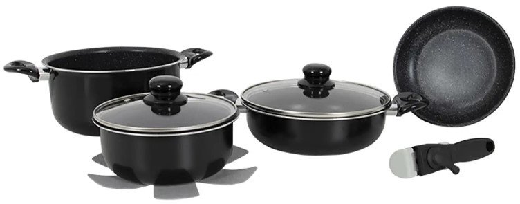 

Набір посуду Gimex Cookware Set induction 7 предметів Black (6977222) (DAS302019)