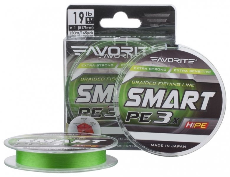 

Favorite Smart Pe 3x 150м, #0.8/0.153мм, 6.8кг, light green (1693.10.67)