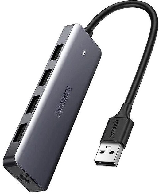 Акція на Ugreen Adapter CM219 Usb to 4xUSB3.0+MicroUSB Space Gray (50985) від Stylus