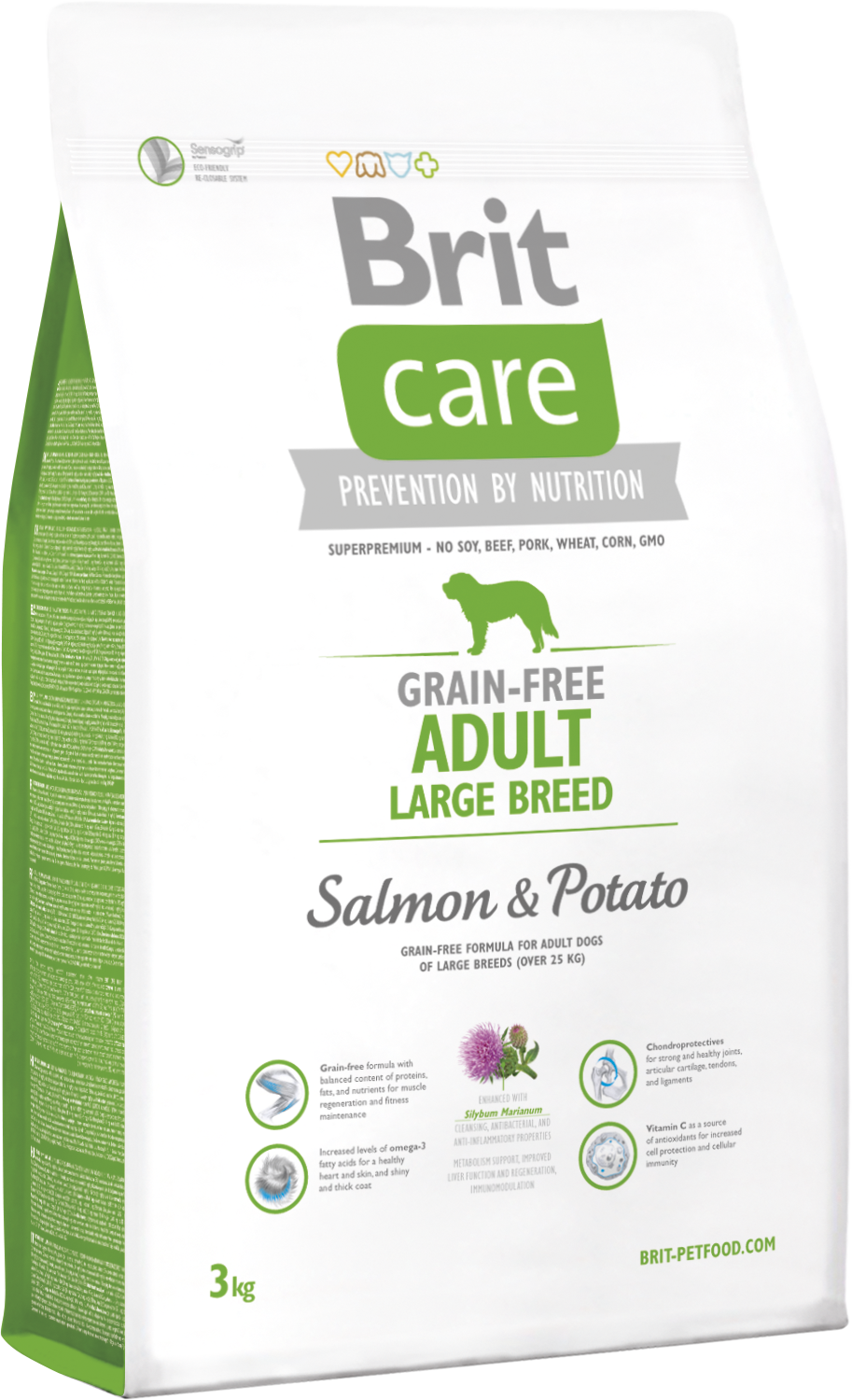 

Сухий корм для собак вагою від 25 кг Brit Care Gf Adult Large Breed Salmon & Potato 3 кг (8595602510191)