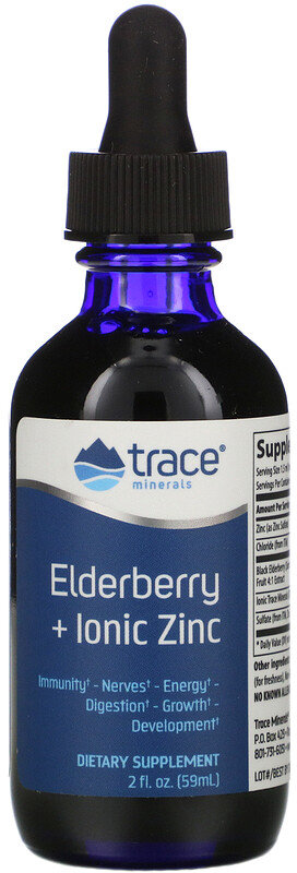 

Trace Minerals Research Elderberry + Ionic Zinc, 2 fl oz (59 ml)