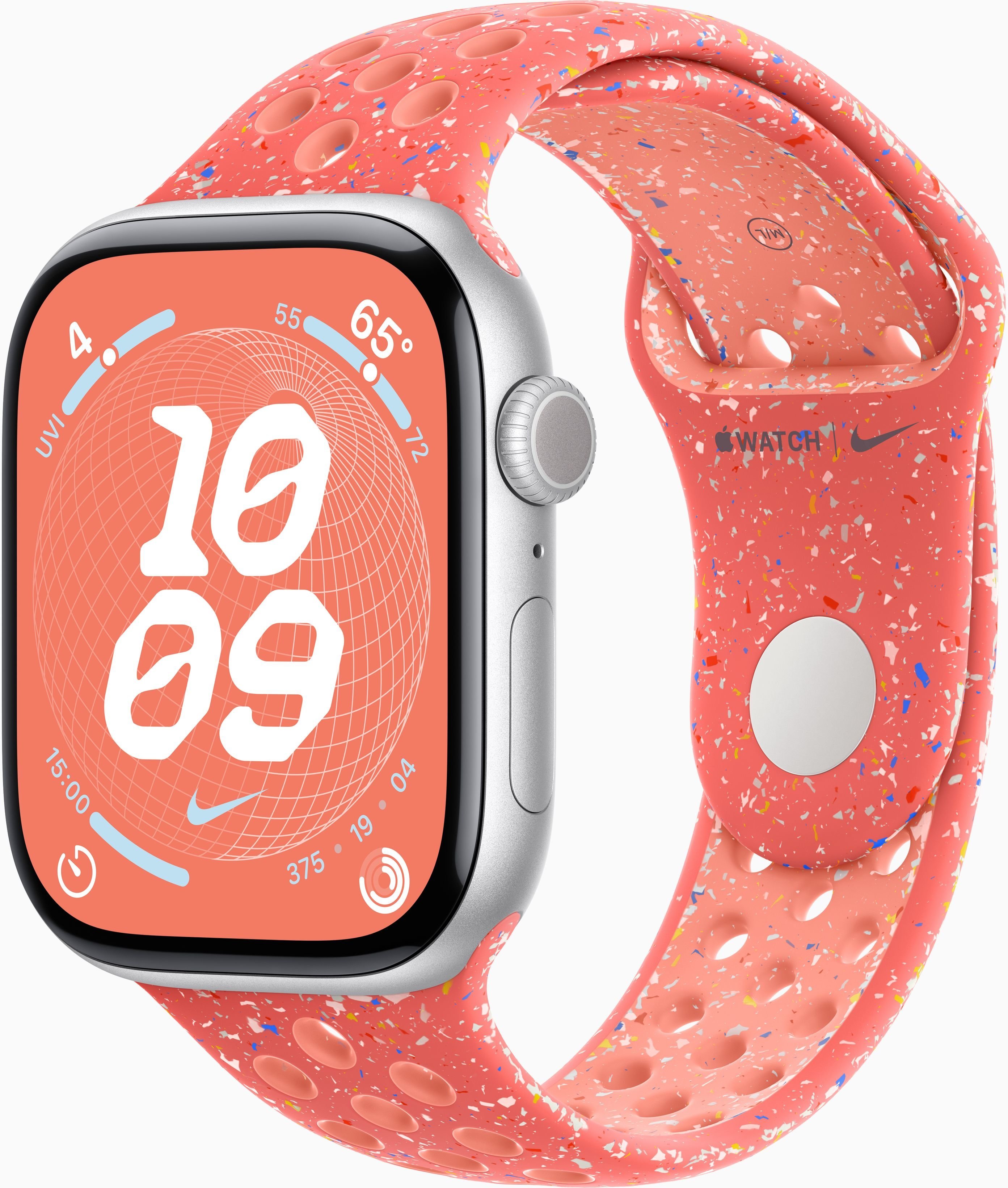 Акція на Apple Watch Series 10 46mm Gps Silver Aluminum Case with Magic Ember Nike Sport Band - M/L (MWX03+MYLG3) від Stylus