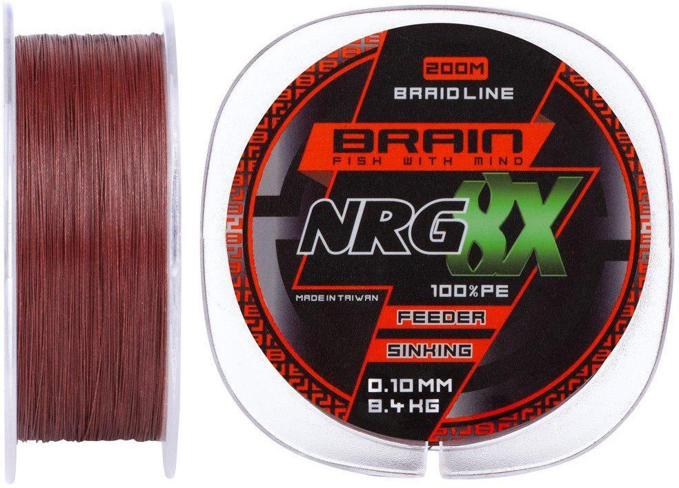 

Шнур Brain Nrg 8X sinking 200m 0.10mm 8.4kg ц: brown (1858.20.88)