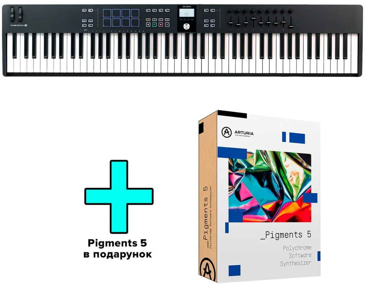 

MIDI-клавіатура Arturia KeyLab Essential 88 mk3 (Black) + Arturia Pigments (24-08-08-02)