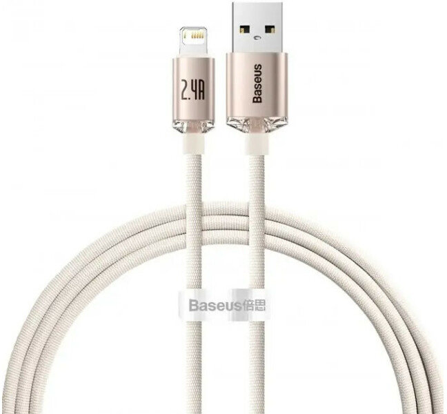 Акція на Baseus Usb Cable to Lightning Crystal Shine Series 2.4A 2m Pink (CAJY001204) від Stylus