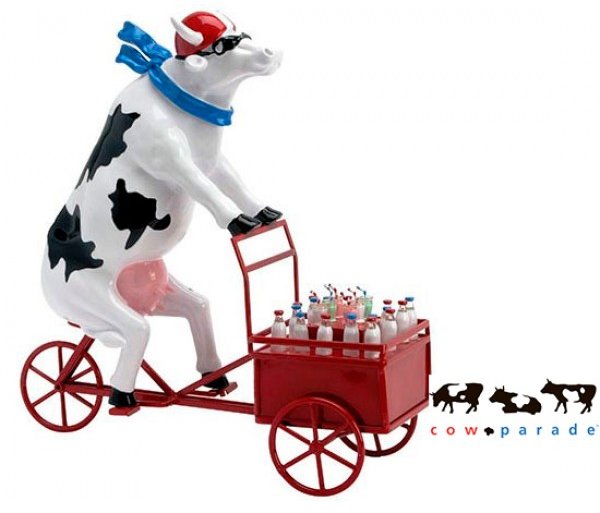 Акція на Коллекционная статуэтка корова Cow Parade Lait Triporteur Size Xl (46417) від Stylus