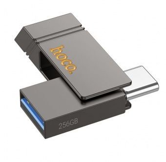 Акція на Hoco 256GB UD14 Clever Dual Usb 3.2/Type-C Gray від Stylus