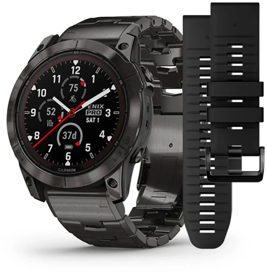 Акція на Garmin Fenix 7X Pro Sapphire Solar Carbon Gray Dlc Titanium with Vented Titanium Bracelet (010-02778-30) від Y.UA