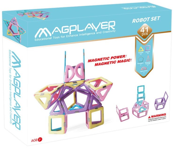 Акція на Конструктор Magplayer магнитный набор 41 эл. (MPH2-41) від Stylus