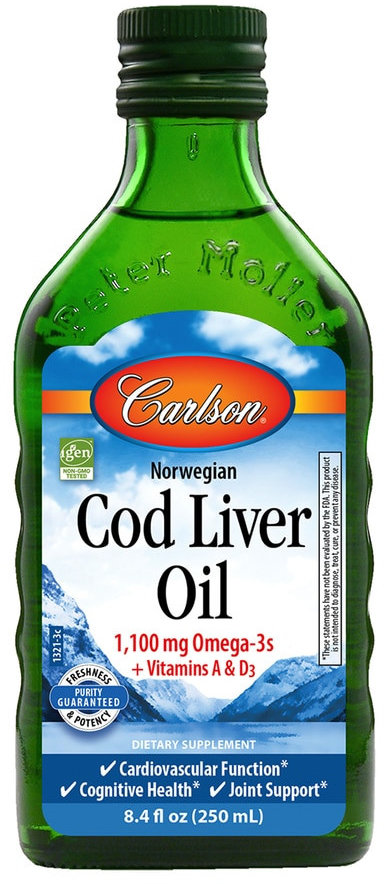 

Carlson Labs Cod Liver Oil Natural 250 ml Масло печени трески