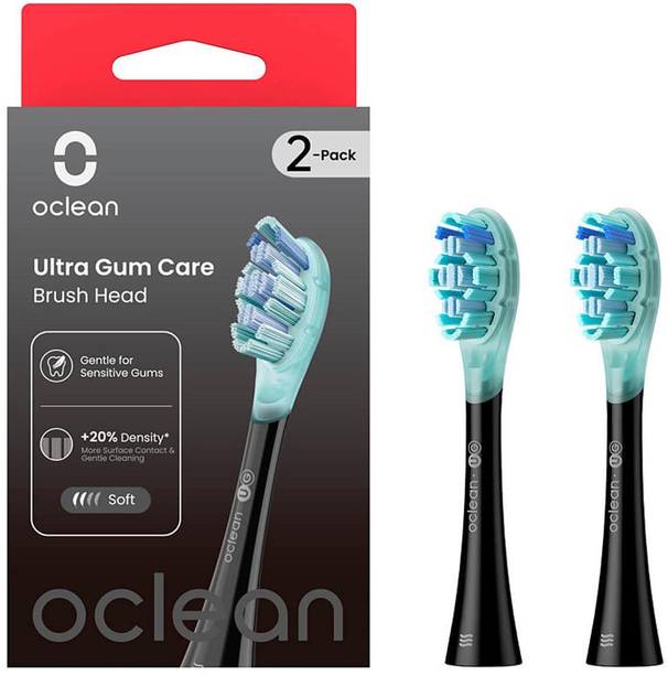 Акція на Насадка для щетки Oclean UG02 B02 Ultra Gum Care Brush Black (2 шт) (6970810553567) від Stylus