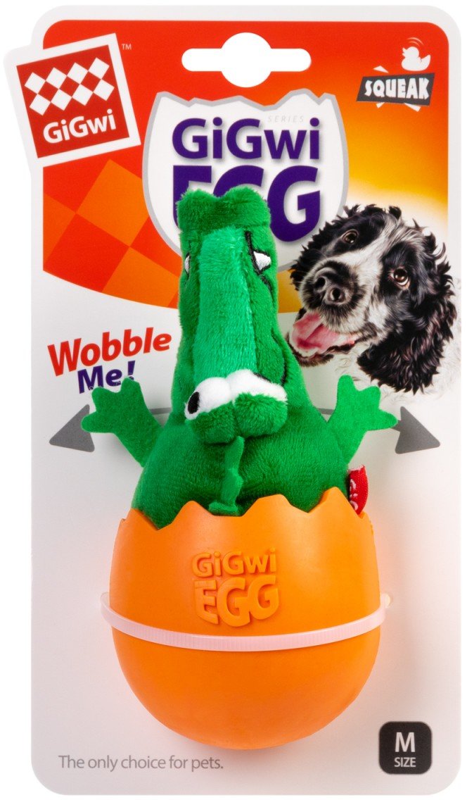 Акція на Игрушка для собак Крокодил-неваляшка с пищалкой GiGwi EGG, текстиль, резина, 14 см (2319) від Stylus