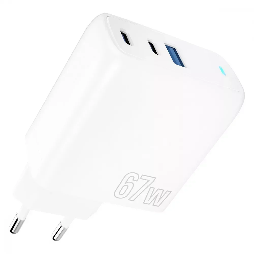 Акція на Proove Wall Charger 2xUSB-C+USB Shot GaN 67W White від Y.UA