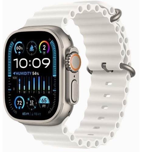 Акція на Apple Watch Ultra 2 Gps + Cellular 49mm Titanium Case with White Ocean Band (MREJ3) від Stylus