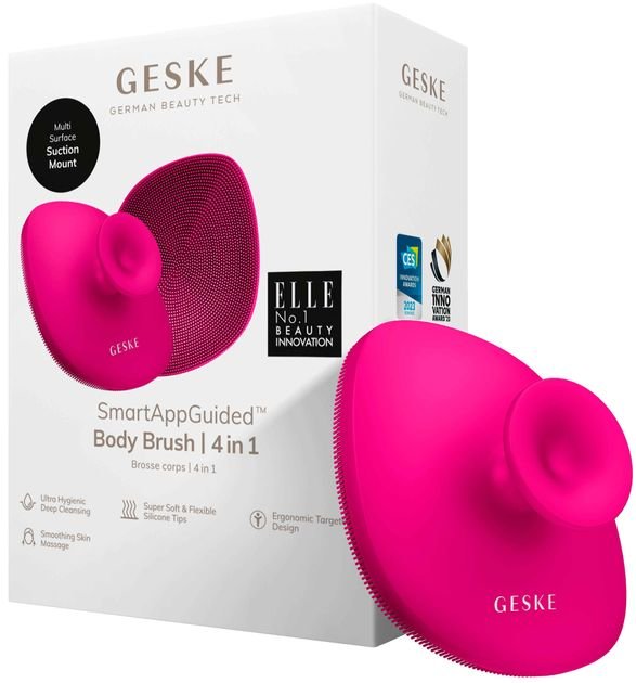 Акція на Электрощетка для тела Geske Body Brush 4 в 1 Magenta (GK000704MG01) від Stylus