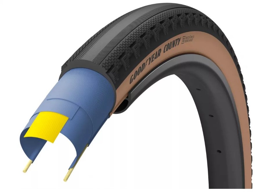 

Покрышка 700x35 (35-622) GoodYear County Ultimate Tubeless Complete Folding Blk/Tan, 120tpi (TIR-58-79)