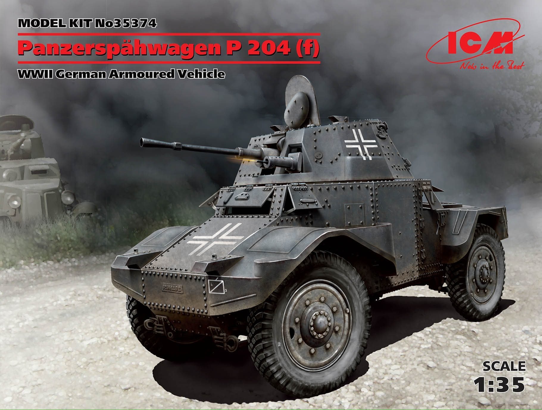 

Немецкий бронеавтомобиль Panzerspahwagen P 204 (f), Ii МВ Panzerspahwagen P 204 (f), Wwii German Armoured Vehicle (ICM35374 )