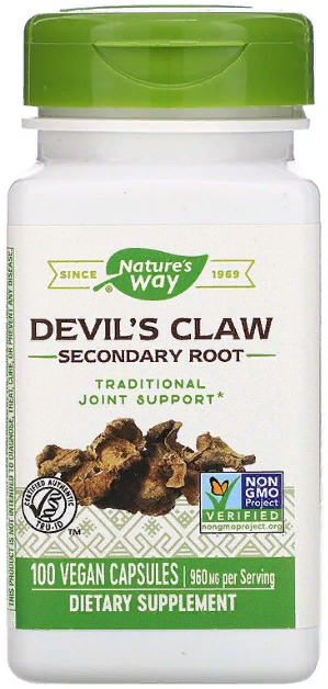 Акція на Nature's Way, Devil's Claw, Secondary Root, 480 mg, 100 Capsules (NWY-12350) від Stylus